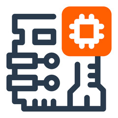 Fototapeta premium Complex Circuit Board Design Icon