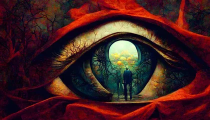 Fotobehang surrealistic secrets i see said the blind man why you lurking nothing to hide here maybe one or two secrets  © Cassidy