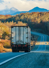 Cargo truck at highway, tierra del fuego, argentina - 651202518