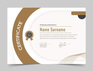 Blue Appreciation and Achievement Certificate Template Design, Clean modern certificate, Diploma Certificate vector template, achievement certificate with badge