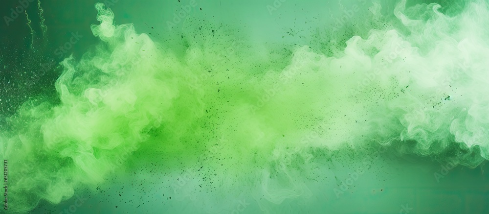 Poster Freezing motion of colorful powder exploding on a isolated pastel background Copy space creates an abstract and vibrant texture