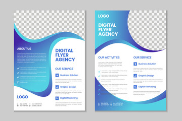 A4 flyer template design, business brochure, annual report, company profile template design