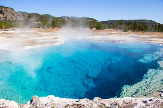 Sapphire Pool Biscuit Basin in Yellowstone National Park USA