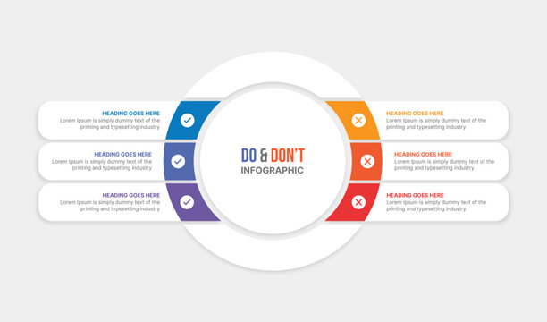 Dos and Don'ts, Pros and Cons, Comparison Infographic Design Template