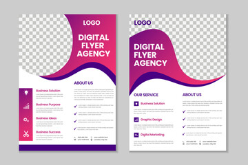 A4 flyer template design, business brochure, annual report, company profile template design