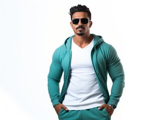 Modern Indian Fitness Enthusiast Showcases Fusion of Fashion and Fitness in Sleek Activewear for Sportswear Photoshoot