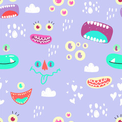 monsters seamless pattern