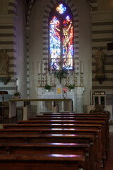 Historic Santa Maria Assunta e San Leonardo church in Lari, Tuscany