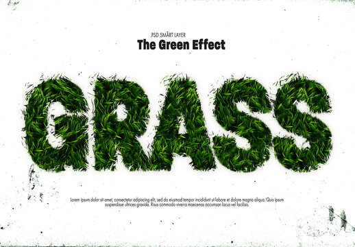 Grass text effect with generative ai grass background 