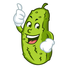 illustration of a happy pickle with thumb up