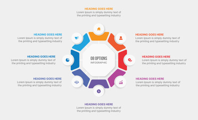 Cycle Infographic Template Design With 8 Stages