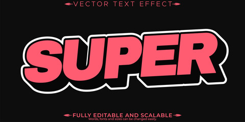 Super text effect, editable modern and creative text style