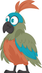 A pretty bird with vibrant and cheerful colors. Vector Illustration.