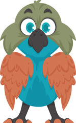 A beautiful bird with bright and happy colors. Vector Illustration.