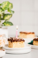 chocolate cake with candle