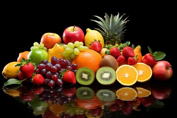 Vibrant Array of Fruits on Fresh White Surface: AR 3:2