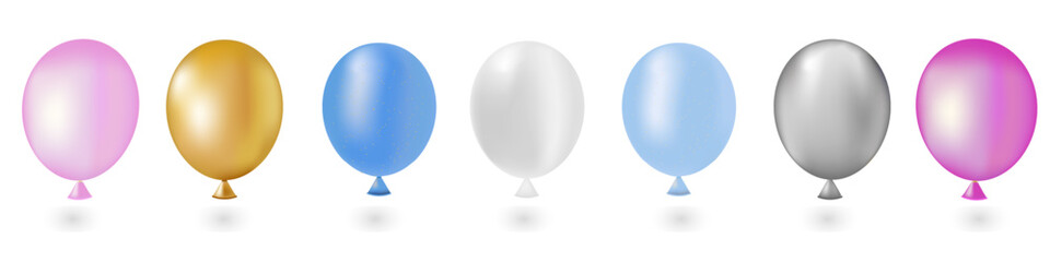Set of colorful transparent balloons