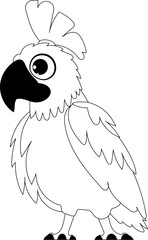 This text can be made simpler by describing it as a large, enjoyable, and adorable parrot with vibrant and vivid colors. Childrens coloring page.