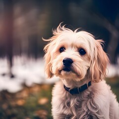 Adorable Pup: Sweet and Playful Puppy in Natural Beauty.