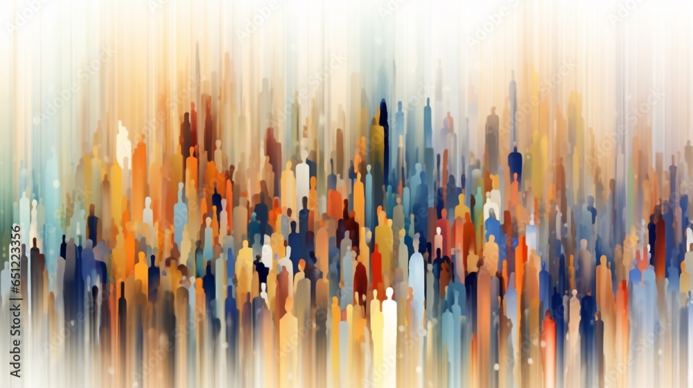 Wall mural abstract image of data across population bright airy.generative ai.
