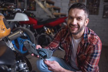 Fototapeta na wymiar Motorbike repair shop