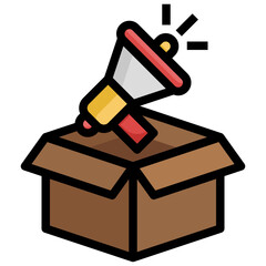 promote product filled outline icon,linear,outline,graphic,illustration