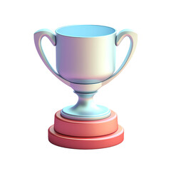 3d trophy icon vector render isolated. Realistic 3d high quality isolated render.	