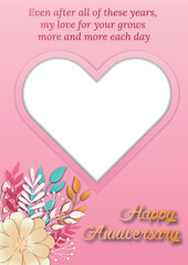 Romantic photo frame design for wedding, anniversary, happy moment and multi purpose use