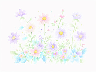 Fototapeta na wymiar Abstract background with beautiful pastel colored flower and leaf patterns 20