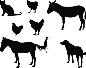 set of animals silhouettes