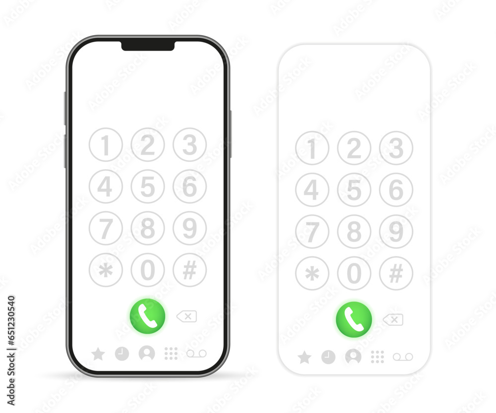 Poster smartphone dial keypad design. keyboard template in touchscreen device. user keypad with numbers and