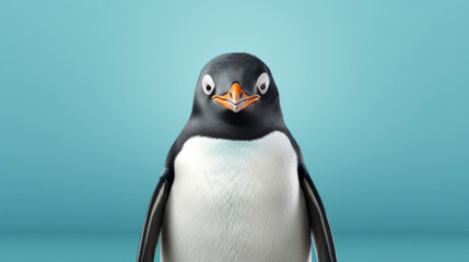 Fancy Penguin,  advertising photography,   Pastel color palette background