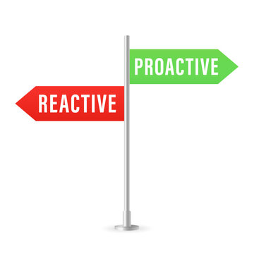 Reactive or proactive sign. Navigating Life's Responses. Vector illustration