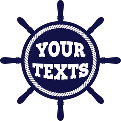 Ship or Pirate Wheel Ships Steering Wheel with a rope, logo template vector image , Boat Wheel Pirate Ship Wheel Captains Wheel symbol icon as a logo with texts stock vector illustration © VectorTrace.com