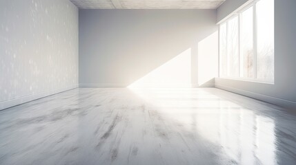 empty room with white walls and floor