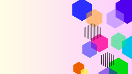 Obraz premium Colored hexagons abstract side frame copy space background