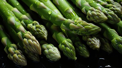 macro image of a bunch of green asparagus as a food background.  - Powered by Adobe