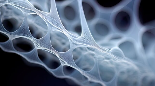 Yarn material closeup structure for technical and cloth fabric. Industrial, science background texture. Makro of thread, yarn, material.