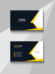 Modern editable double sided business card design , corporate and personal yellow and black visiting card