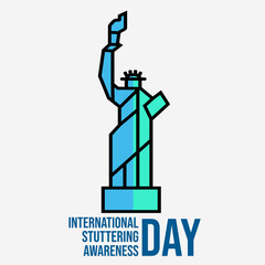 vector graphic of International Stuttering Awareness Day good for national International Stuttering Awareness Day celebration. flat design. flyer design.flat illustration.