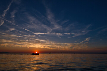 During the blue hour at the lake