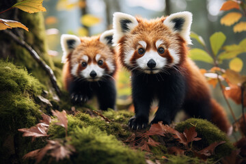 photo of a lush and biodiverse forest ecosystem where redheaded pandas thrive, underscoring the importance of preserving their natural habitat for future generations