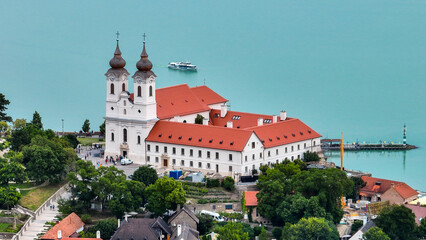view of the town tihany and balaton