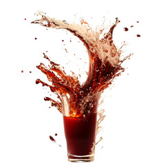 cola splash isolated on white - obrazy, fototapety, plakaty