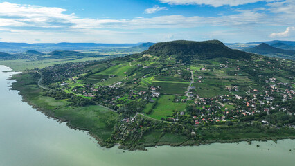view of the lake balaton and badacsony
