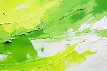 Oil painting on canvas. Cool Matcha color. Fragment of artwork. Spots of oil paint. Brushstrokes of...