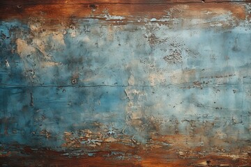 Blue Distressed Metal, a Weathered Vintage Texture Background Infused with Character, Echoing the Beauty of Time-Worn Elegance - obrazy, fototapety, plakaty