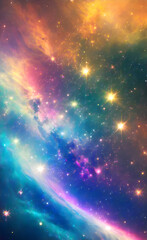 Naklejka premium Colorful galaxy background with stars.