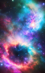Fototapeta premium Colorful space background with stars.
