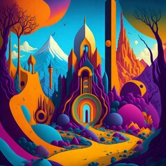 Experience a surreal, harmonious blend of Christian faiths in a captivating landscape, infused with ethereal mystery and spiritual wonder. A breathtaking portrayal of unity in diversity
